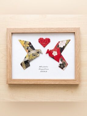 Personalized Origami Lovebirds. Gift for Couples. Handmade Wedding Anniversary